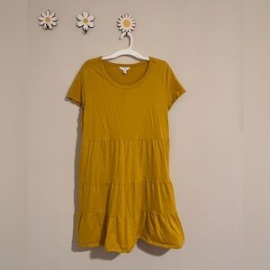 Time and Tru XL Mustard Tiered Dress